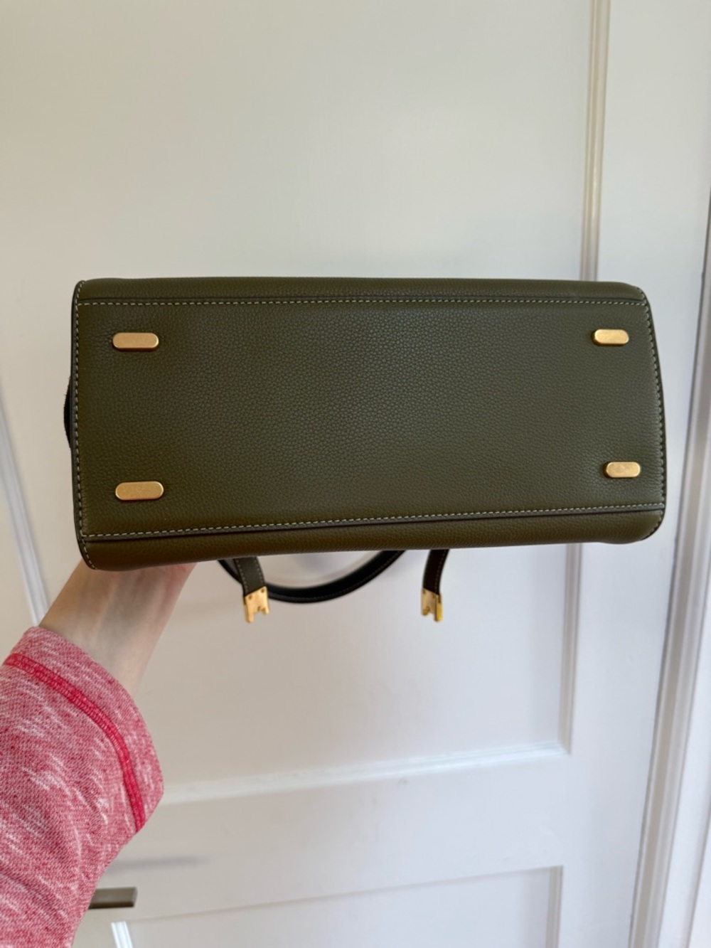 Tory Burch Lee Radziwill Double Bag in Leccio Green with two straps - Picture 10 of 14